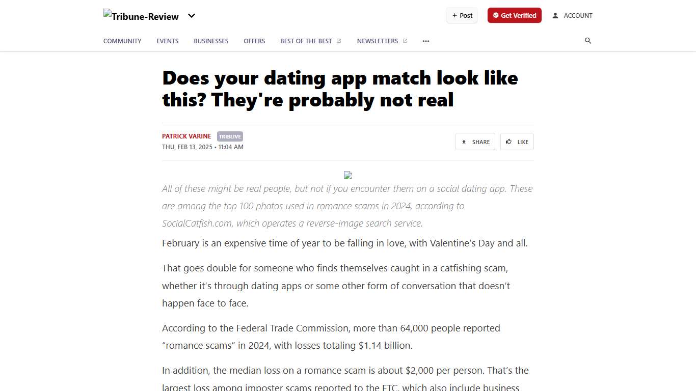 Does your dating app match look like this? They're probably not real